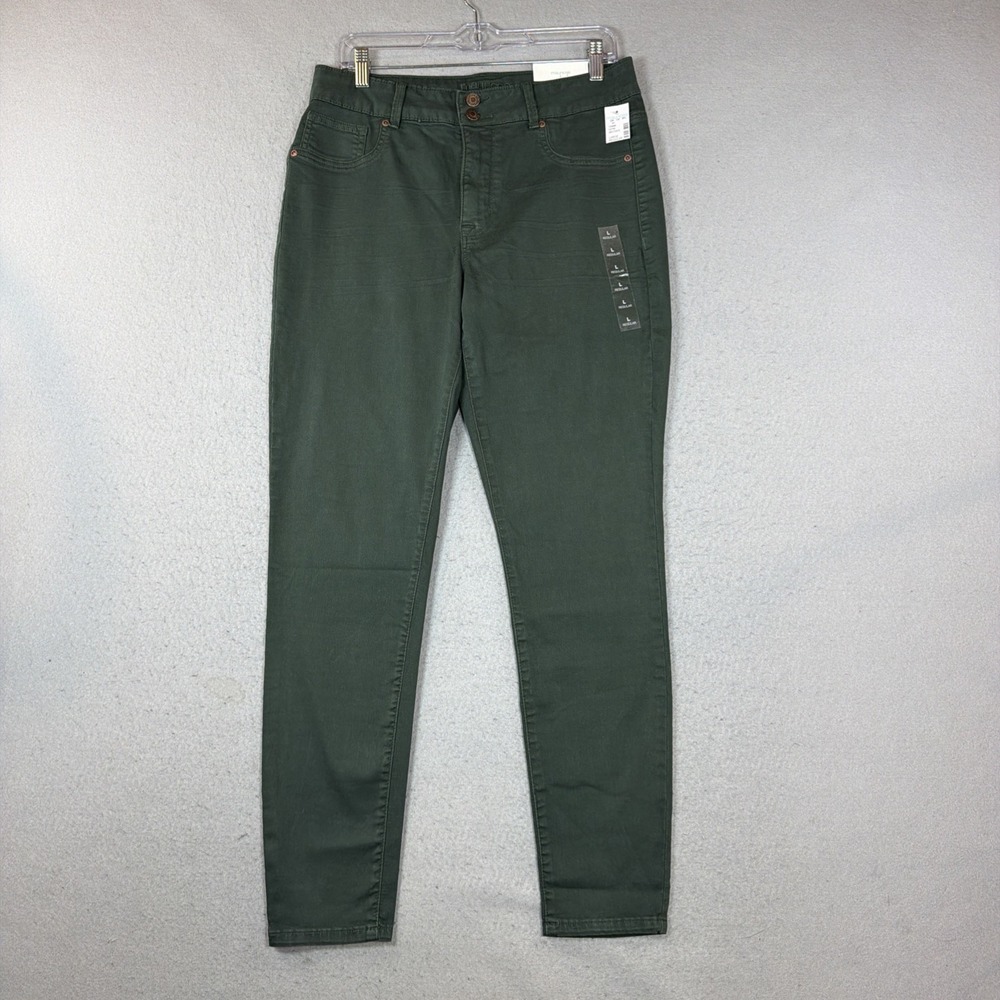Maurices Denim Flex High Rise Green Stretch Comfort Jegging Size L Regular NWT